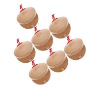 FUTUREORYY 7pcs Wooden Handheld Percussion Instruments for Classroom Finger Castanets for Rhythm Practice Clear Sound Music Bulk Party Favors for Christmas and Events