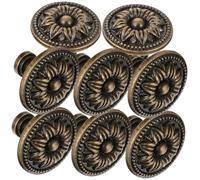 FUTUREORYY 8 pcs Vintage Round Cabinet Knobs Retro Style Single Door Handles for Dressers Cupboards Easy Installation Home Furniture Pulls with Classic European Design