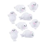 FUTUREORYY 8pcs Mini Resin Seal Statues Mini Sea Animal Figurines for Micro Garden Small Ocean Animal Figures Cute Tiny Seal Ornaments Decorative Landscaping Set