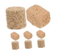 FUTUREORYY 8pcs Miniature Dollhouse Hay Bales Realistic Stackable and Cube Fake Straw Blocks for DIY Farm Model Crafts Durable Wood Material Compact Farm Harvest Accessories