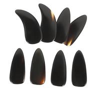 FUTUREORYY 8pcs Natural Horn Guzheng Nail Picks Professional Large Double-curve Finger Plectrums for Adult Guzheng Performance Fingertip Protection Covers
