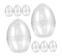 FUTUREORYY 8pcs Plastic Easter Eggs Fillable Candy Boxes Jumbo Egg Ball Ornament for Party Favor Box Spring Decoration Easter Craft