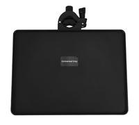 FUTUREORYY Adjustable Black Clip-on Tray for Microphone and Music Stands, Height Adjustable Abs and Metal Accessory Tray with Non-slip Surface and Higher Edges Design, for Holding Gadgets