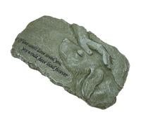 FUTUREORYY Angel Dog Memorial Stone and Pet Tribute Statue Resin Garden Ornament Moss Green Outdoor Memorial Plaque for Pet Grave Decoration