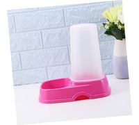 FUTUREORYY Automatic Pet Feeder Rosy Red Vertical Food Dispenser with Removable Washable Bottle and Chassis Dust Dry Food Feeder for Dogs and Cats for Multiple Pets and Busy Owners