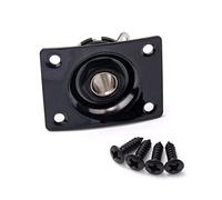 FUTUREORYY Black Guitar Jack Socket with Copper Plug and Square Jack Plate Gt08 for Bass with Screws