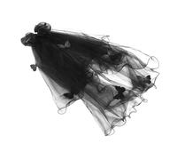 FUTUREORYY Black Mesh Veil for Women Gothic Bridal Veil Lightweight Tulle Headpiece Reusable Halloween Vampire Wedding Accessory for Costume Parties and Themed Events