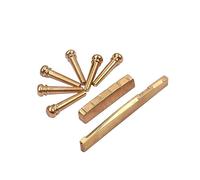 FUTUREORYY Brass Acoustic Guitar Bridge with Nut Saddle Replacement Set Premium Brass Parts for String Guitar Accessories Polished Smooth Surface and Mounting