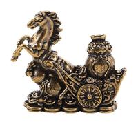 FUTUREORYY Brass Horse Statue Decorative Figurine for Desk and Bookshelf Meticulously Handcrafted Metal Horse Sculpture for Home Office Decor Feng Shui Ornament to Attract Luck and Wealth