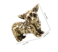FUTUREORYY Brass Vintage Corgi Dog Statue Miniature Animal Figurine Home Desktop Decor Brass Craft Ornament with Smooth Surface and Fine Workmanship