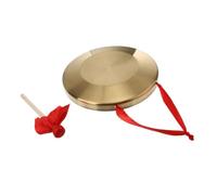 FUTUREORYY Bronze Handheld Gong Percussion Instrument Set with Mallet 15cm Small Opera Gong Portable Traditional Chinese School Festival Music Toy for Boys and Girls
