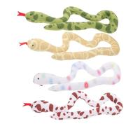 FUTUREORYY Cat Toy Snake Plush Wear-Resistant 4Pcs Interactive Kitten Toy Multi-Colored Cat Exercise Accessory Funny Design Soft Stuffed Plaything Health Stress Relief