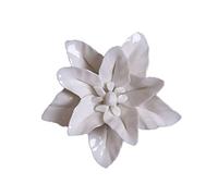 FUTUREORYY Ceramic Flower Wall Sculpture White Middle Hanging Decor for Living Office Bedroom Artful Wall Decoration Gift