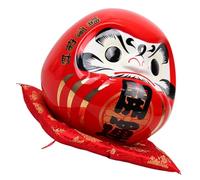 FUTUREORYY Ceramic Japanese Darma Figurine Lucky Wealth Statue Porcelain Ornament Home Decor Compact Wobbling Doll for Prosperity and Charm