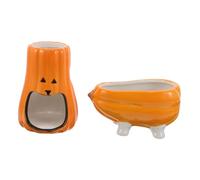 FUTUREORYY Ceramic Pumpkin Water Bottle Holder with Widen Bottom Stand Anti-fall Design for Small Pets Mice Hamsters Gerbils Rats Water Feeder Accessory