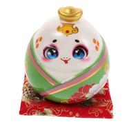 FUTUREORYY Ceramic Snake Coin Bank Money Jar for Adults Zodiac Year Snake Savings Encouragement Decor Cute Fortune Figurine Gift for Home and Office Elegant Green Piggy Bank