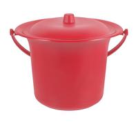 FUTUREORYY Chamber Pot Red Plastic Potty with Lid Reusable Design for Family Events and Night Time Use