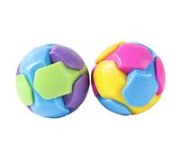 FUTUREORYY Chew Ball Dog Toy PET Teether Ball 2Pcs Bite-Resistant Bright Colour Premium Plastic Interactive Teething Toy for Puppy Corgi Small Medium Dogs Playing Chewing Random Color