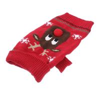 FUTUREORYY Christmas Dog Sweater for Puppies and Small Dogs Red Acrylic Pullover Design with Deer Shape for Winter Holiday Celebration and Holly Sweater Party