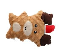 FUTUREORYY Christmas Plush Gingerbread Man Dog Squeaky Chew Interactive Puppy Bite Holiday Pet Entertainment Stuffed Animal for Indoor Outdoor Play