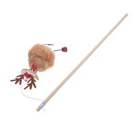 FUTUREORYY Christmas Reindeer Cat Teaser Stick Interactive Xmas for Cats Durable Plush Chew Resistant Pet Teasing Indoor Exercise and Play