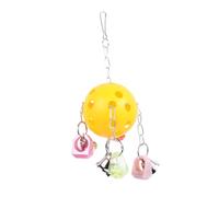 FUTUREORYY Colorful Bell Ball Bird for Parrots and Small Pets Hanging Interactive Swing with Crisp Bell Decoration for Parakeets Budgies and Squirrels