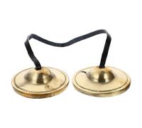 FUTUREORYY Copper Meditation Cymbal Bell for Yoga Mindfulness Practice - Handmade Spiritual Finger Cymbals with High-Pitched Tone and Pleasing Sound, Golden Religious Musical Instrument