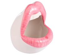 FUTUREORYY Creative Ceramic Ashtray, Big Mouth Lips Design, Odourless Fireproof Desktop Ornament for Office, Pink Decorative Home Décor Accent