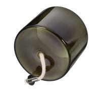 FUTUREORYY Creative European Style Glass Oil Lamp with Metal Wick Unique Household Kerosene Lantern for Indoor Decorative Lighting Olive Green Medium Flat Oil Candle Holder for Home Ambience