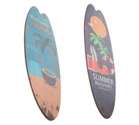 FUTUREORYY Decor Tropical Or Decorative 2pcs Beach Summer Wooden Signs Surfboard to Art with Rustic Design Good Workmanship Easy Place Wall Anywhere for Table Bookshelf