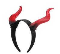 FUTUREORYY Devil Horns Headband Lightweight PP Horns Halloween Party Accessory Comfortable Fit Red Black for Renaissance Festival Costume