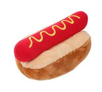 FUTUREORYY Dog Bite Resistant Hot Dog Plush with Squeaky Sound for Interactive Chewing and Dental Health Fun Pet Playing to Reduce Anxiety and Prevent Destructive Behavior