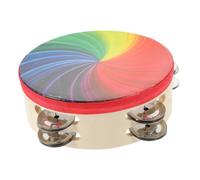 FUTUREORYY Double Row Rainbow Hand Drum Percussion Tambourine Musical for Wear-resistant Handheld Instrument to Develop Listening Coordination and Musical Skills at Parties