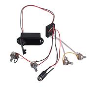 FUTUREORYY Eq Preamp Circuit 2 Tone Pots and Bass Guitar Tone Control 2 Band Equalizer Wiring Harness in with 1 Volume for Black Piezo Equipped Instruments and Active Bass Pickups