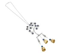 FUTUREORYY Evil Eye Wall Decor Tree Shape Hanging Ornament 37Cm Metal with Bells Symbolizing Luck and Blessings Classic Style for Home and Birthday