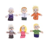 FUTUREORYY Family Finger Puppets 6pcs Soft Plush Educational Interactive Hand Puppets for Toddlers Story Time Play Learning Party Favors