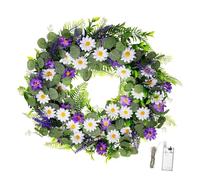 FUTUREORYY Faux Lavender Front Door Wreath with Fade Resistant Colors Lightweight Artificial Summer Wreath for Farmhouse and Festival Decor Easy to Hang Indoor Outdoor Wall Ornament