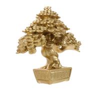 FUTUREORYY Feng Shui Money Tree Resin Figurine Indoor Wealth Plant Decoration for Home and Office Artistic Lucky Tree Accent for Prosperity Housewarming Gift Chinese Money Plant Ornament