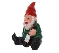FUTUREORYY Funny Resin Gnome Figurine Outdoor Garden Statue Sitting Drunken Dwarf Decor Miniature Ornament for Lawn Patio Yard