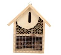 FUTUREORYY Garden Bee Cabin Hanging House Painted Wooden Bee Breeding Shelter Attractive for Garden Decor Insect Habitat to Enhance Pollination
