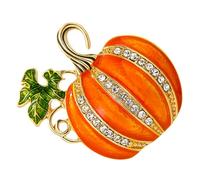 FUTUREORYY Glitter Rhinestone Pumpkin Brooch Pin Lightweight Versatile Enamel Fall Thanksgiving Accessory for Clothes Bags Hats Festive Holiday Lapel Decoration
