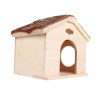 FUTUREORYY Guinea Pig Wood House Squirrel Cabin Wooden Hideout Log Cabin Brown for Small Pets Indoor Use