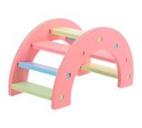 FUTUREORYY Hamster Plastic Bridge Small Animal Climbing Ladder Pet Cage Accessory Pink Rainbow Bridge for Gerbils Hamsters and Rats Playground