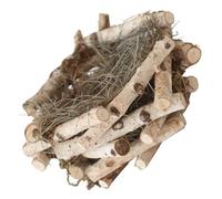 FUTUREORYY Handcrafted Small Wooden Straw Bird Nest Ornament for Garden Decor Outdoor Hanging Nest Decoration for Easter Display and Bird Lovers Gift
