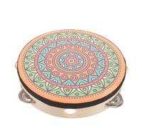 FUTUREORYY Handheld Tambourine for Boys and Girls Children Hand Drum Percussion Instrument Lightweight Wood and Metal Musical Instrument Suitable for Dance Props and Early Music Education