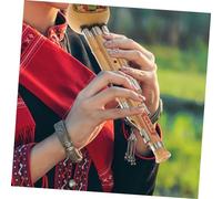 FUTUREORYY Handmade Bamboo Hulusi Flute C Key for Beginners Imitation Horn with Alloy Reed Natural Gourd Carved Design Easy to Play Traditional Chinese Cucurbit Wind Instrument