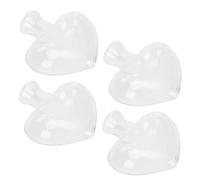 FUTUREORYY Heart Shape Glass Vase Decorative Bottle Set, 4pcs High Borosilicate Hydroponic Containers for Dormitory and Living Room Décor
