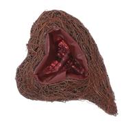 FUTUREORYY Heart Shaped Rattan Plant Basket with Liner Small Succulent Planter for Indoor Garden Decor Rustic Dry Vine Flower Pot for Boho Wedding and Window Display Handmade Tropical Style