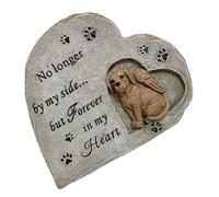 FUTUREORYY Heart-shaped Resin Dog Memorial Stone Pet Grave Marker Outdoor Garden Statue Smooth Wear-resistant Headstone for Dog Remembrance