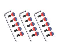 FUTUREORYY Hot and Cold Water Faucet Cap Indicator Set with 15 Hex Screws, 15 Red Blue Temperature Labels, and 3 Hex Wrenches for Kitchen and Bathroom Sink Tap Hole Plugs